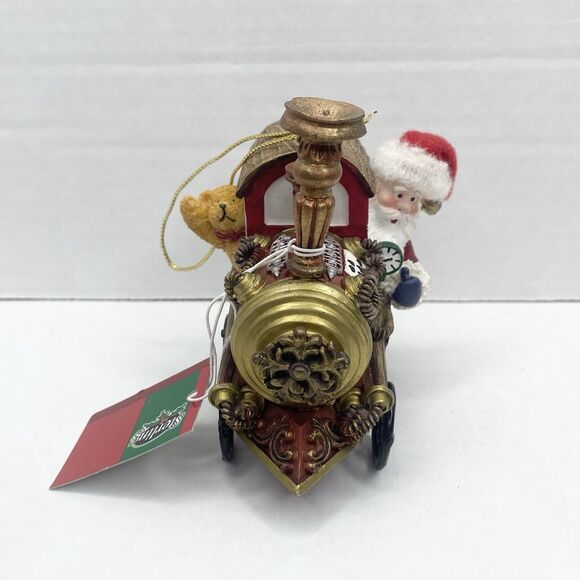 Sterling Ornament Santa Claus and Bear On Train Resin Heavy-weight - Picture 4 of 10